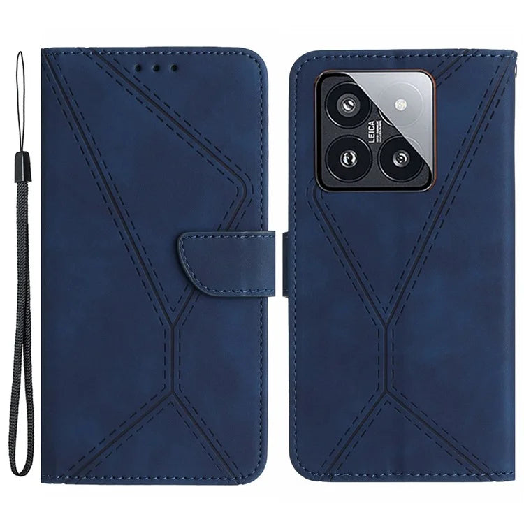 HT05 For Xiaomi 14 Pro Case Imprinted Soft PU Leather Skin-touch Phone Cover