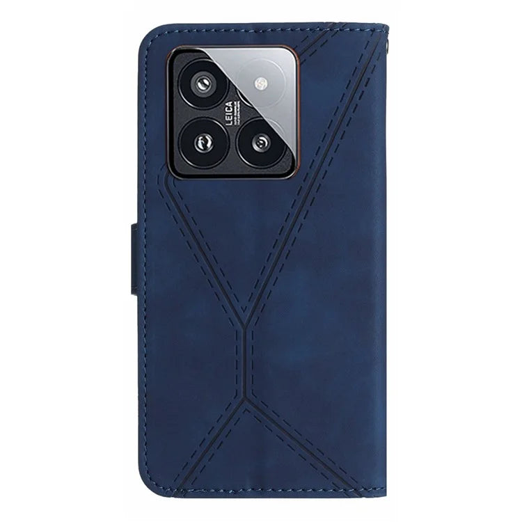 HT05 For Xiaomi 14 Pro Case Imprinted Soft PU Leather Skin-touch Phone Cover