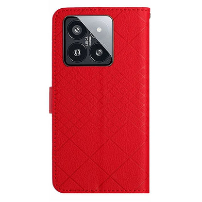 HT06 For Xiaomi 14 Case Anti-scratch Imprint PU Leather Litchi Texture Smart Phone Cover