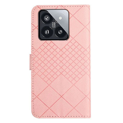 HT06 For Xiaomi 14 Case Anti-scratch Imprint PU Leather Litchi Texture Smart Phone Cover