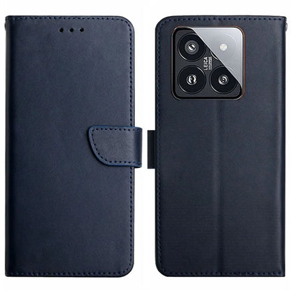 HT02 For Xiaomi 14 Case Dustproof Genuine Cow Leather Mobile Phone Cover Wallet