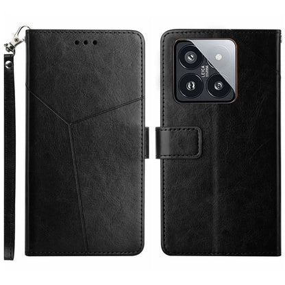 HT01 For Xiaomi 14 Case Imprinted Leather Phone Cover with Stand and Wallet