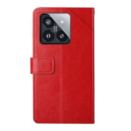 HT01 For Xiaomi 14 Case Imprinted Leather Phone Cover with Stand and Wallet