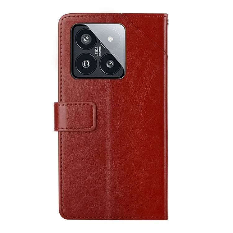 HT01 For Xiaomi 14 Case Imprinted Leather Phone Cover with Stand and Wallet
