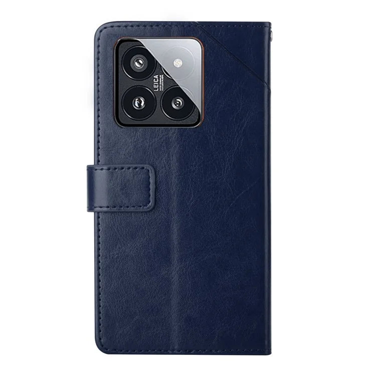 HT01 For Xiaomi 14 Case Imprinted Leather Phone Cover with Stand and Wallet