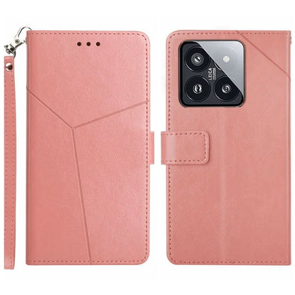 HT01 For Xiaomi 14 Case Imprinted Leather Phone Cover with Stand and Wallet