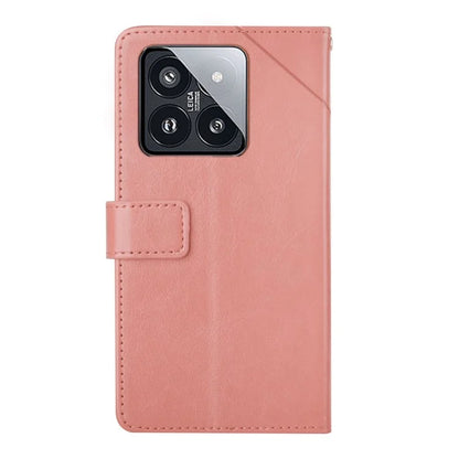 HT01 For Xiaomi 14 Case Imprinted Leather Phone Cover with Stand and Wallet