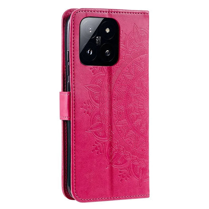 For Xiaomi 14 Pro Case Mandala Flower Imprinted Leather Phone Wallet Cover with Stand