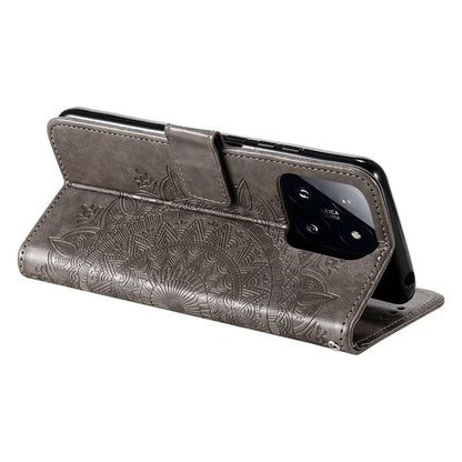 For Xiaomi 14 Pro Case Mandala Flower Imprinted Leather Phone Wallet Cover with Stand