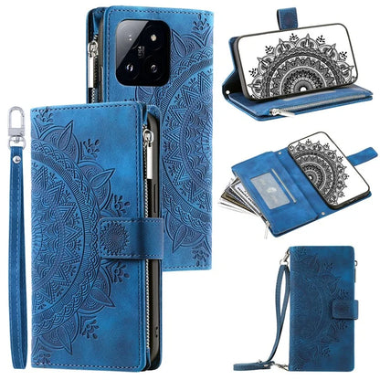 Style 006 For Xiaomi 14 Pro Case Leather Wallet Cover with Hand Strap and Shoulder Strap