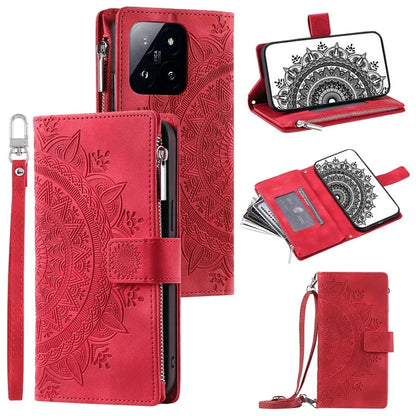 Style 006 For Xiaomi 14 Pro Case Leather Wallet Cover with Hand Strap and Shoulder Strap