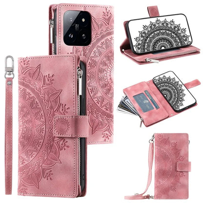 Style 006 For Xiaomi 14 Pro Case Leather Wallet Cover with Hand Strap and Shoulder Strap