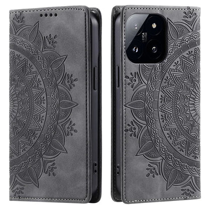 Style-010 For Xiaomi 14 Pro Case Imprinted Mandala Flower Leather Phone Cover