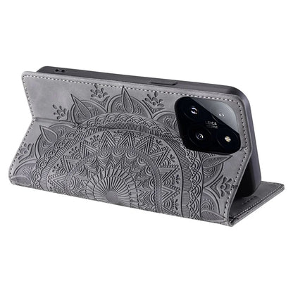 Style-010 For Xiaomi 14 Pro Case Imprinted Mandala Flower Leather Phone Cover