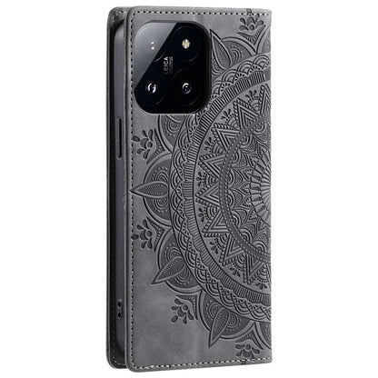 Style-010 For Xiaomi 14 Pro Case Imprinted Mandala Flower Leather Phone Cover