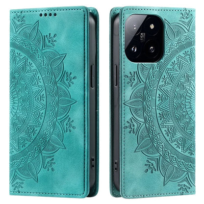 Style-010 For Xiaomi 14 Pro Case Imprinted Mandala Flower Leather Phone Cover