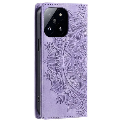 Style-010 For Xiaomi 14 Pro Case Imprinted Mandala Flower Leather Phone Cover