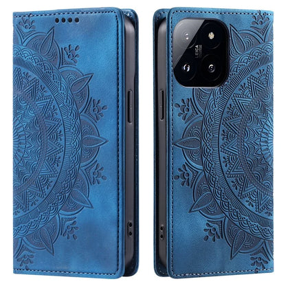 Style-010 For Xiaomi 14 Pro Case Imprinted Mandala Flower Leather Phone Cover