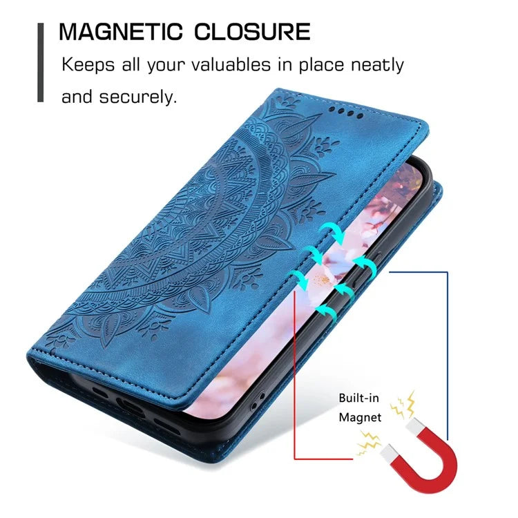 Style-010 For Xiaomi 14 Pro Case Imprinted Mandala Flower Leather Phone Cover