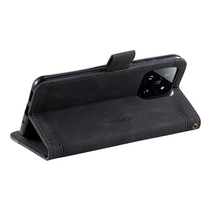 TTUDRCH Style 004 for Xiaomi 14 Pro Case RFID Blocking Wallet Stand Phone Cover