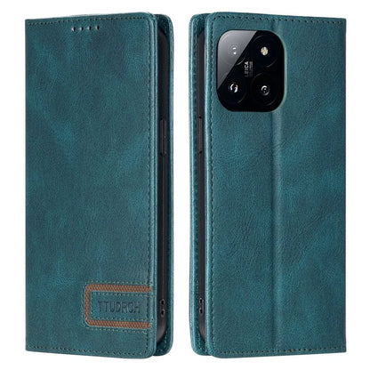 TTUDRCH Style 007 For Xiaomi 14 Pro Case RFID Blocking Leather Wallet Phone Cover