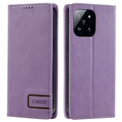 TTUDRCH Style 007 For Xiaomi 14 Pro Case RFID Blocking Leather Wallet Phone Cover