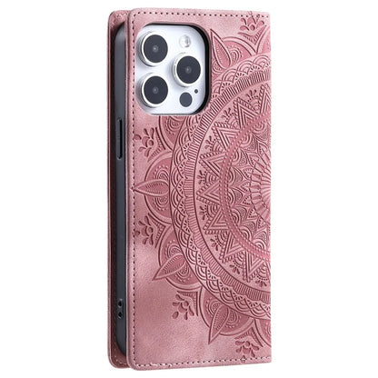 For iPhone 14 Pro Max Case Magnetic Closure Leather Phone Cover Gold