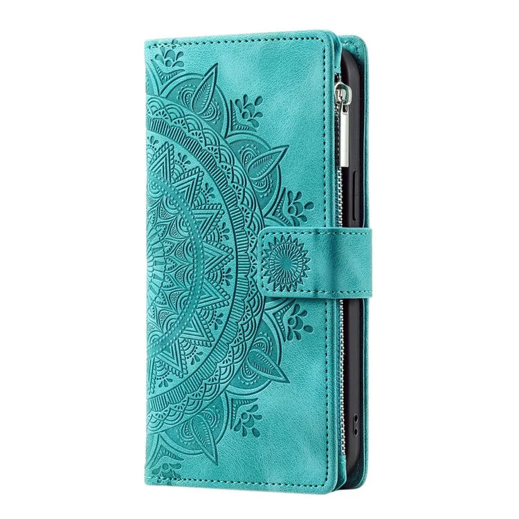 006 For Xiaomi 14 Case Slim-Fit Phone Shell Leather Wallet Imprinted Phone Cover with Strap