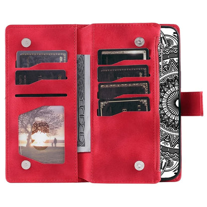 006 For Xiaomi 14 Case Slim-Fit Phone Shell Leather Wallet Imprinted Phone Cover with Strap