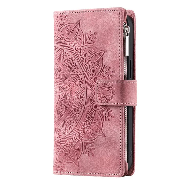 006 For Xiaomi 14 Case Slim-Fit Phone Shell Leather Wallet Imprinted Phone Cover with Strap
