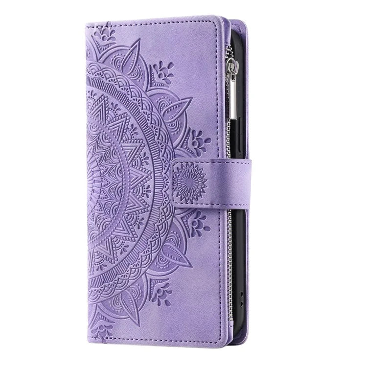 006 For Xiaomi 14 Case Slim-Fit Phone Shell Leather Wallet Imprinted Phone Cover with Strap