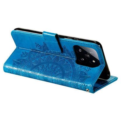 For Xiaomi 14 Case Mandala Flower Imprint Leather Wallet Phone Cover with Strap