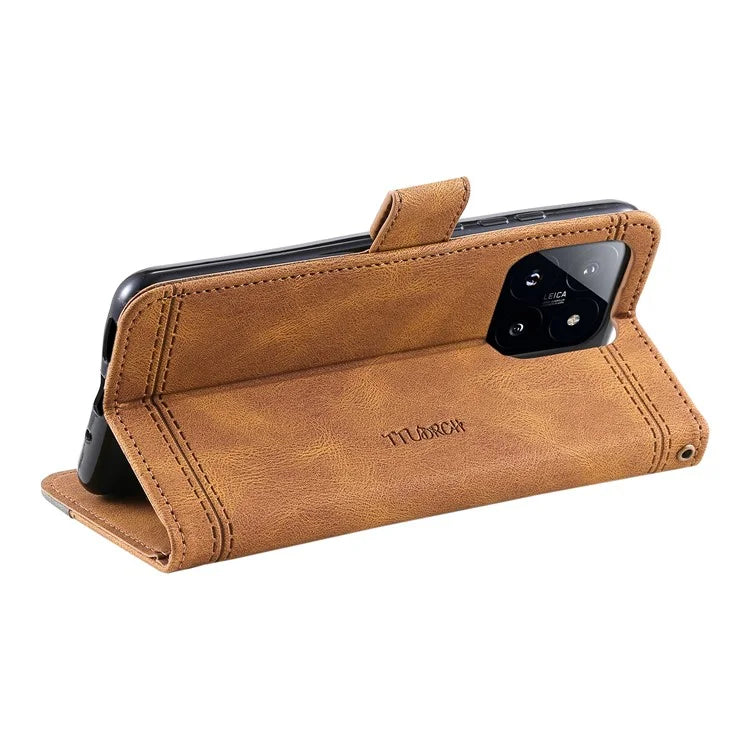 TTUDRCH Style 004 for Xiaomi 14 Case RFID Blocking Splicing Phone Leather Cover