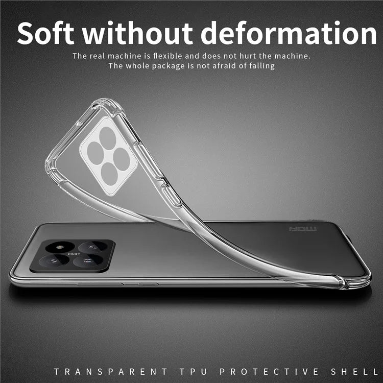 MOFI For Xiaomi 14 Pro Case HD Transparent Cell Phone Cover TPU Phone Shell