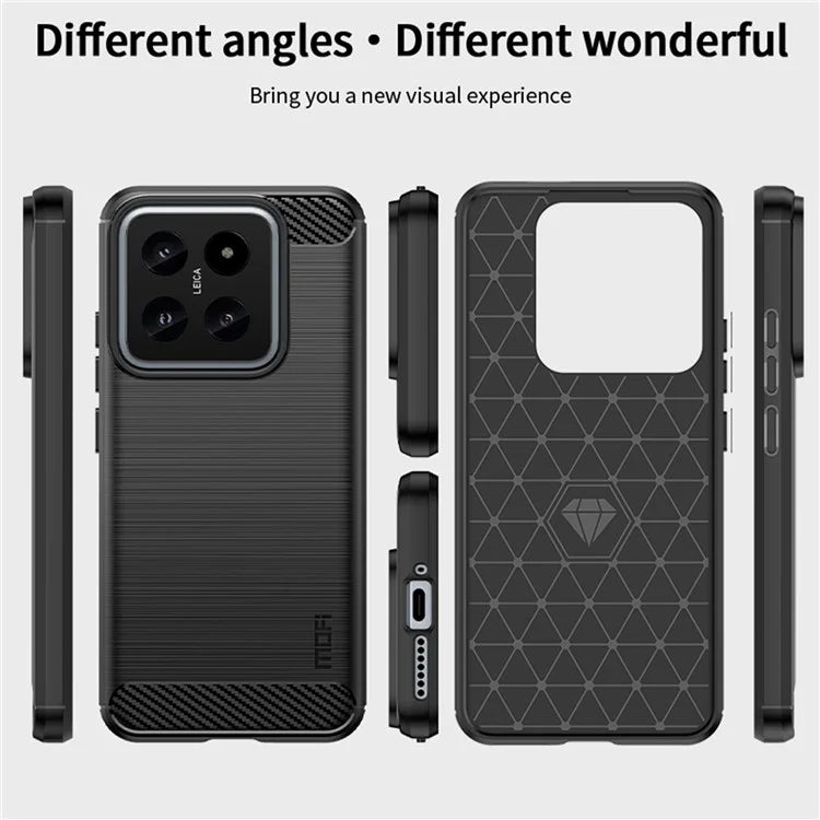 MOFI JK TPU Series-1 For Xiaomi 14 Case Carbon Fiber Texture Brushed Phone Cover