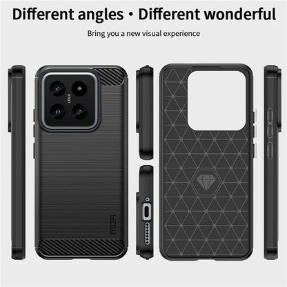 MOFI JK TPU Series-1 For Xiaomi 14 Case Carbon Fiber Texture Brushed Phone Cover
