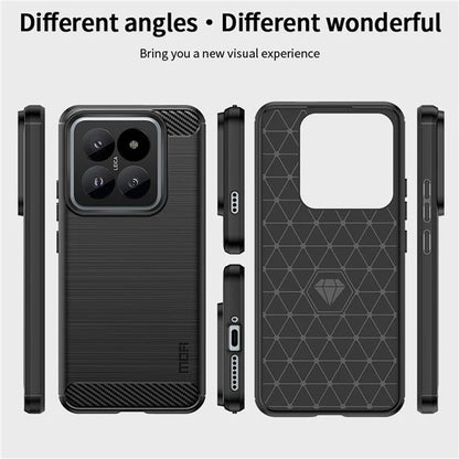 MOFI JK TPU Series-1 For Xiaomi 14 Pro TPU Case Brushed Carbon Fiber Texture Phone Cover