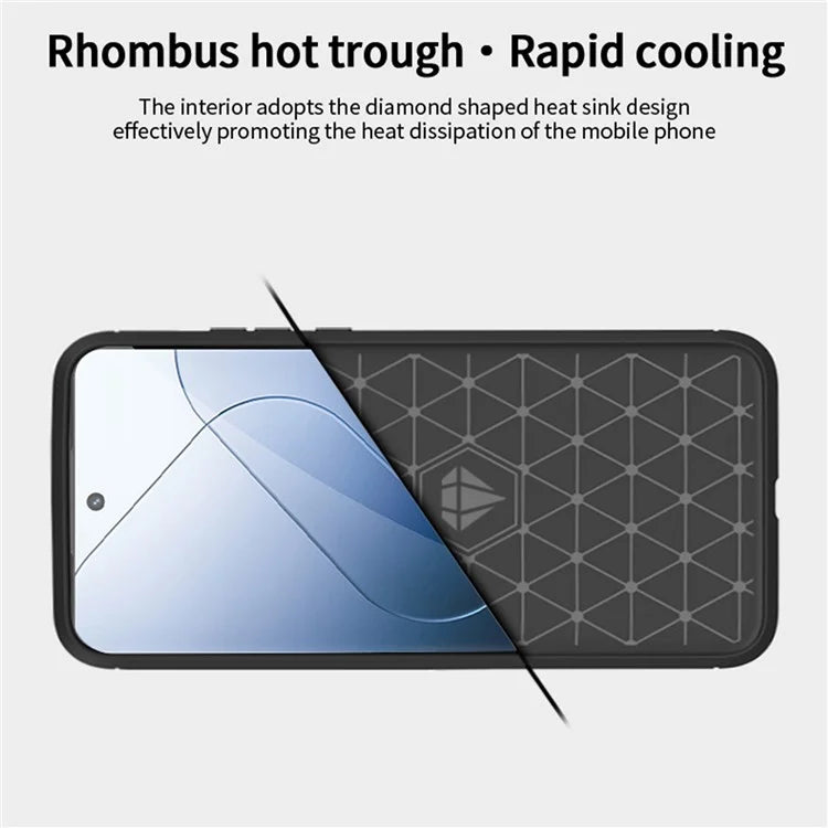 MOFI JK TPU Series-1 For Xiaomi 14 Pro TPU Case Brushed Carbon Fiber Texture Phone Cover