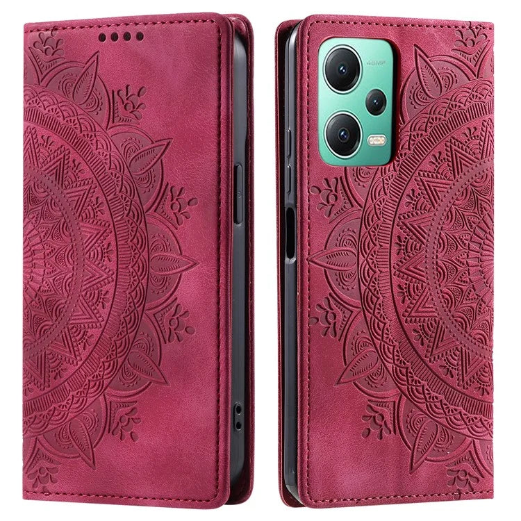 For Xiaomi Redmi Note 12 5G (China) /  12 5G (Global) /  12 5G (India) /  Poco X5 5G Case Magnetic Leather Imprinted Phone  Cover