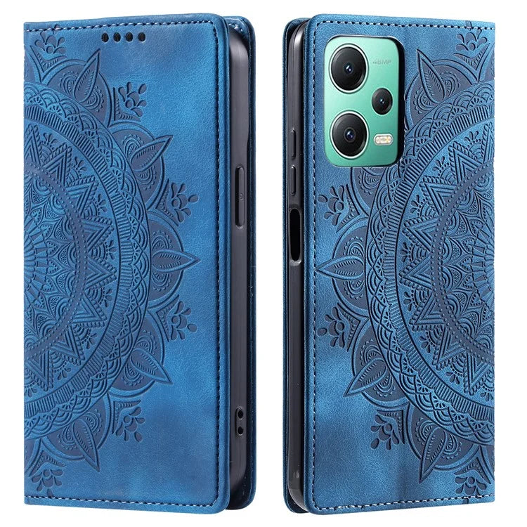 For Xiaomi Redmi Note 12 5G (China) /  12 5G (Global) /  12 5G (India) /  Poco X5 5G Case Magnetic Leather Imprinted Phone  Cover