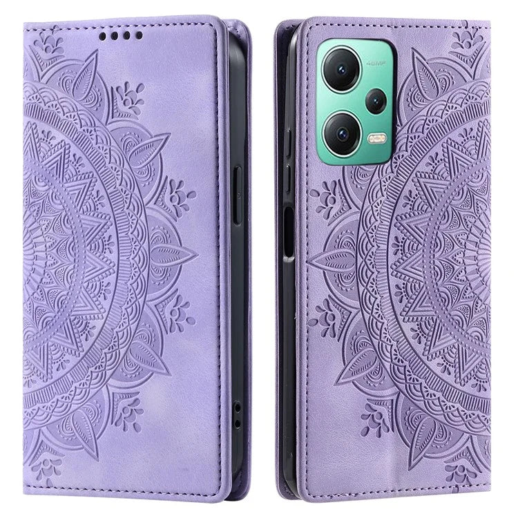 For Xiaomi Redmi Note 12 5G (China) /  12 5G (Global) /  12 5G (India) /  Poco X5 5G Case Magnetic Leather Imprinted Phone  Cover