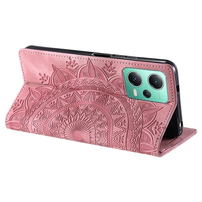 For Xiaomi Redmi Note 12 5G (China) /  12 5G (Global) /  12 5G (India) /  Poco X5 5G Case Magnetic Leather Imprinted Phone  Cover Gold