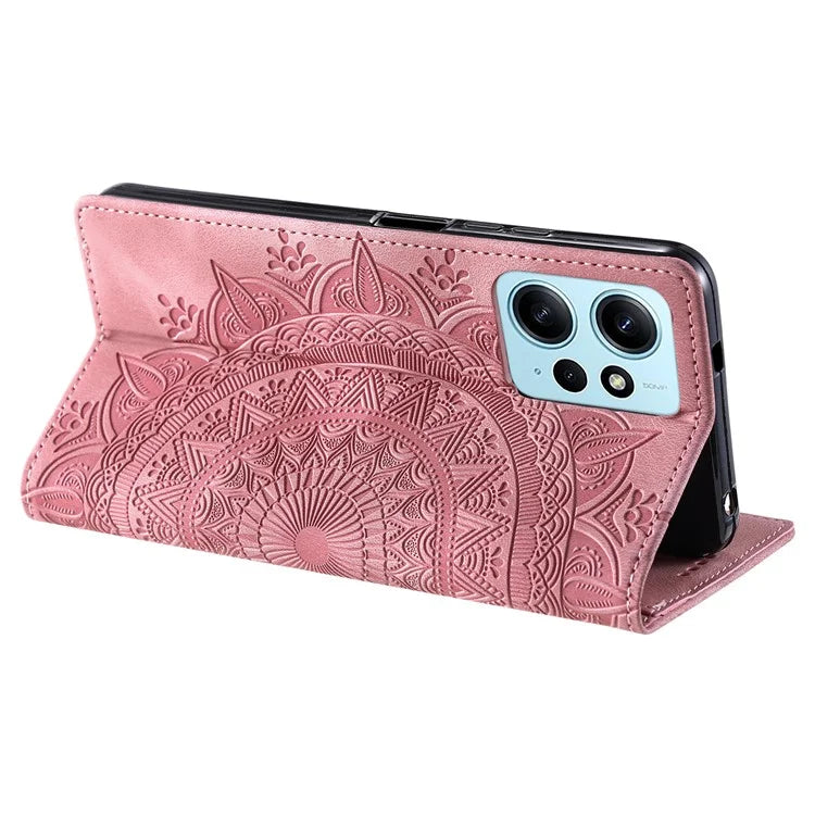 For Xiaomi Redmi Note 12 4G Case Wallet Stand Phone Leather Cover Gold