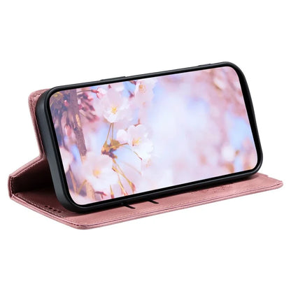 For Samsung Galaxy A24 4G (162.1 x 77.6 x 8.3mm) Case Magnetic Auto Closing Phone Wallet Cover Gold