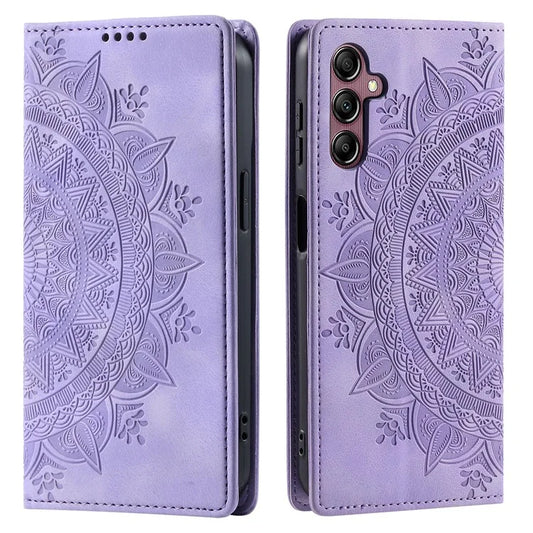 For Samsung Galaxy A25 5G (Global) (161.0 x 76.5 x 8.3mm) Case Wallet PU Leather Imprinted Mandala Cover