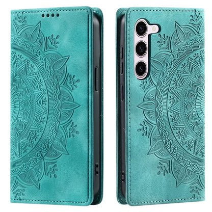 For Samsung Galaxy S23 Case Leather Imprinted Mandala Flower Phone Protector