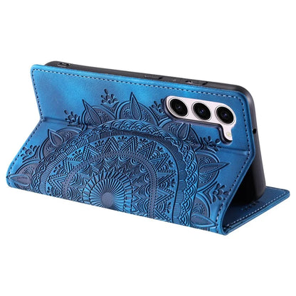 For Samsung Galaxy S23 Case Leather Imprinted Mandala Flower Phone Protector