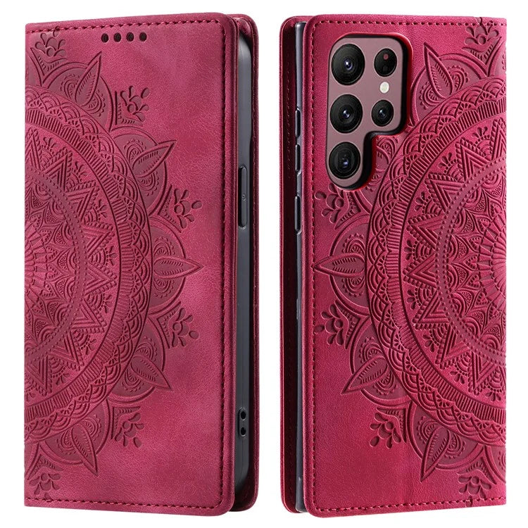 For Samsung Galaxy S22 Ultra 5G Case Magnetic Auto Closing Shockproof Leather Stand Cellphone Cover