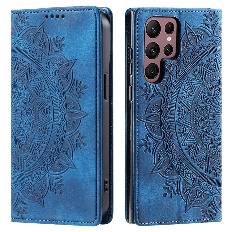 For Samsung Galaxy S22 Ultra 5G Case Magnetic Auto Closing Shockproof Leather Stand Cellphone Cover