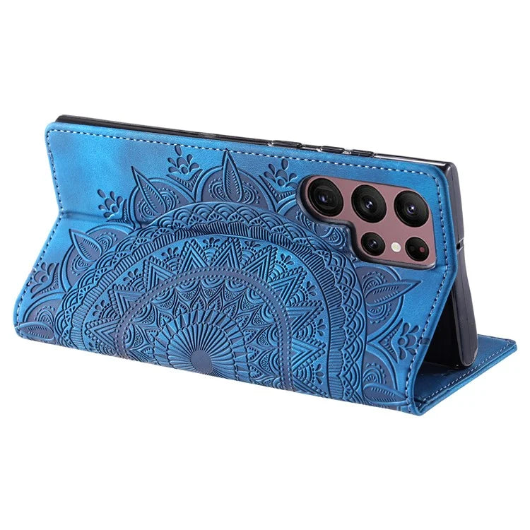 For Samsung Galaxy S22 Ultra 5G Case Magnetic Auto Closing Shockproof Leather Stand Cellphone Cover